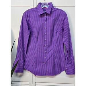 Women’s Hawes & Curtis Shirt Size UK 12 Fitted PINK Purple Excellent Condition